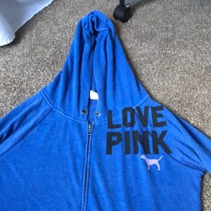 Blue Victoria Secret Pink Zip Up